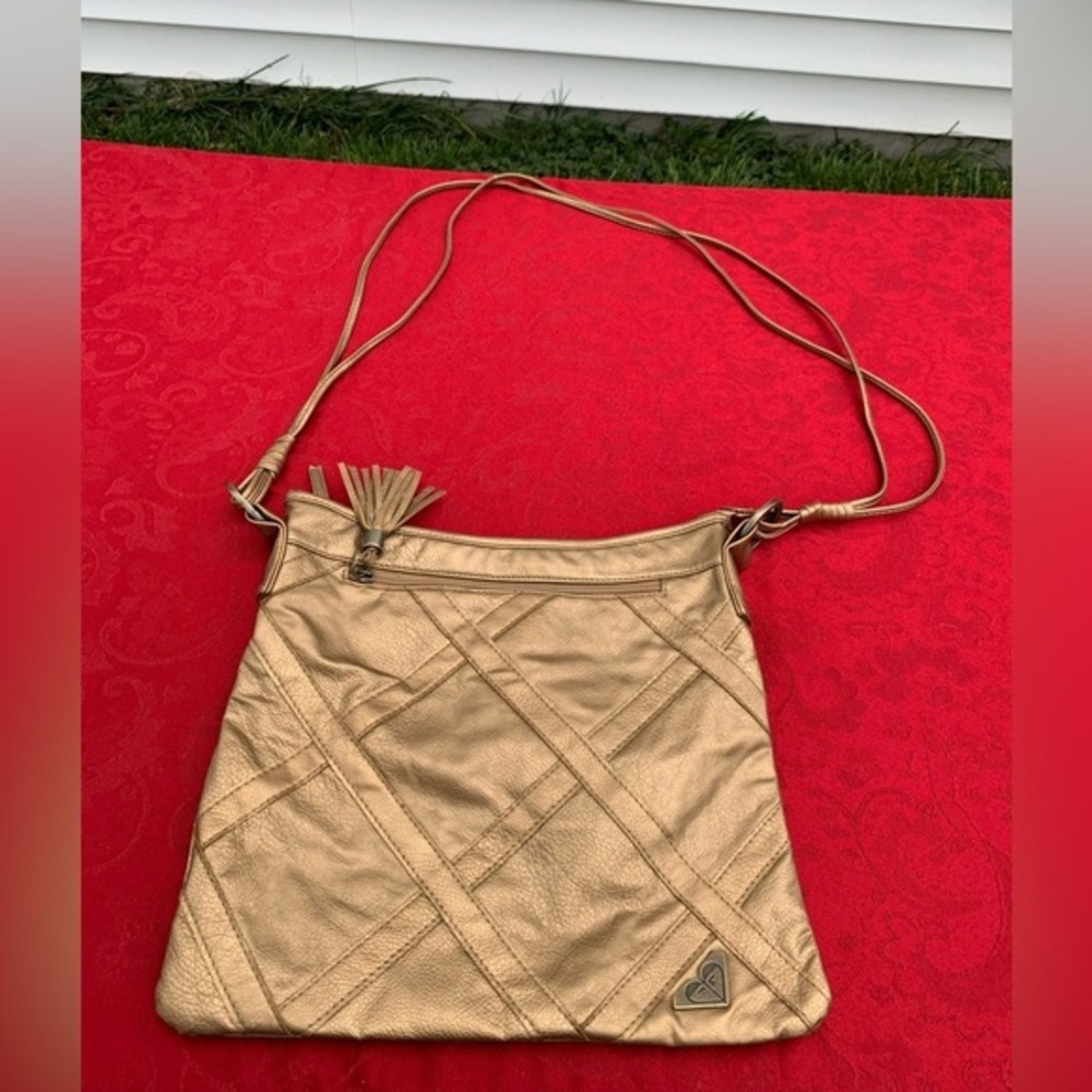 Roxy Purse metallic bronze Y2k bag spring summer tassel braided‎